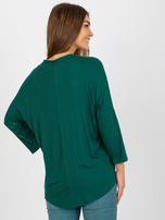 Hurt Ciemnozielona codzienna bluzka basic z dekoltem V