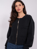 Czarna krótka bluza z ociepleniem 