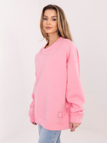 Pastelowa różowa bluza oversize bez kaptura RUE PARIS 