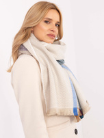 Hurtownia Beżowy zimowy szal damski z wiskozy