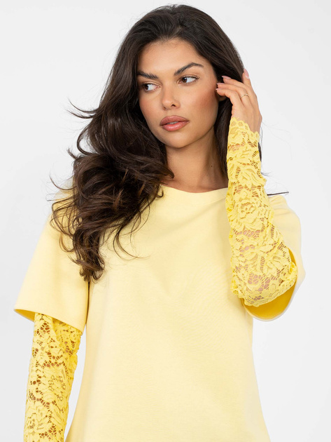 Jasnożółta casualowa bluzka oversize