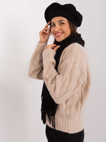 Hurtownia Czarny jednokolorowy beret damski