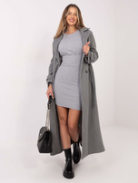 Szara melanżowa sukienka prążkowana Leticia RUE PARIS
