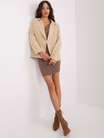 Hurt Beige Double-Breasted Women's Blazer OCH BELLA