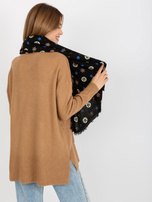 Hurtownia online Czarny damski szal z nadrukiem