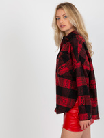 Hurt Czarno-czerwona wierzchnia koszula w kratę z napisami 