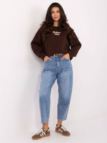 Ciemnobrązowa damska bluza oversize z ociepleniem