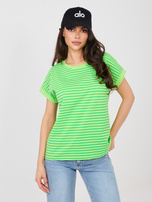 Jasnozielony bawełniany t-shirt z okrągłym dekoltem