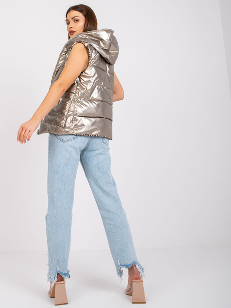 Beżowa dwustronna kamizelka damska Addison