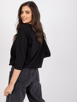 Czarna bluzka z bawełny ze ściągaczem Anisa