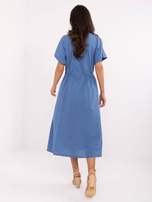 Dirty blue short-sleeved dress OCH BELLA.
