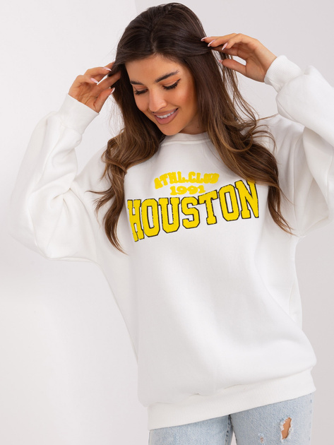 Hurt Ecru dresowa bluza bez kaptura z napisem