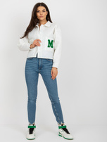 Hurtownia Ecru pikowana kurtka przejściowa z naszywką