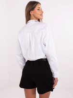 Hurt Biała bawełniana koszula damska z krawatem
