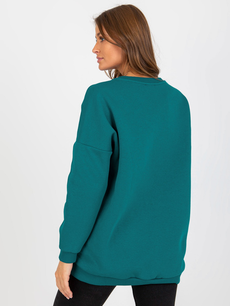 Hurt Morska dresowa bluza basic z okrągłym dekoltem