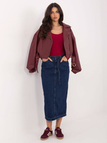 Bordowe body basic w szeroki prążek RUE PARIS 