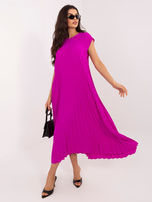 Ciemnofioletowa plisowana sukienka bez rękawów RUE PARIS 