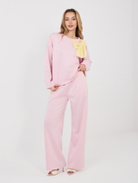 Jasnoróżowy komplet z kontrastową kokardą  RUE PARIS 