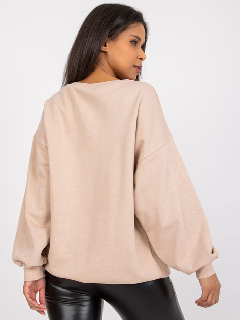 Beżowa damska bluza dresowa z napisem Damiette