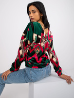 Zielono-różowa bluzka we wzory Emma 