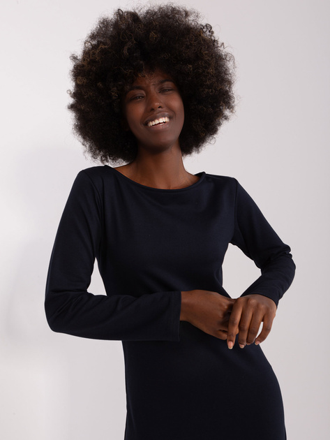 Hurt Ciemnogranatowa prosta sukienka dresowa z bawełny