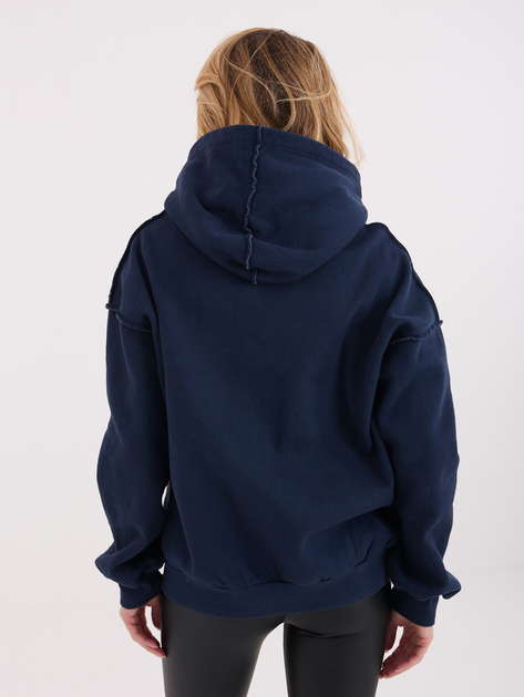 Granatowa damska bluza oversize z kapturem