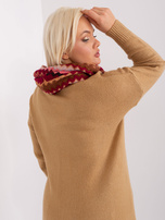 Hurt Bordowy komin z błyszczącą nicią  