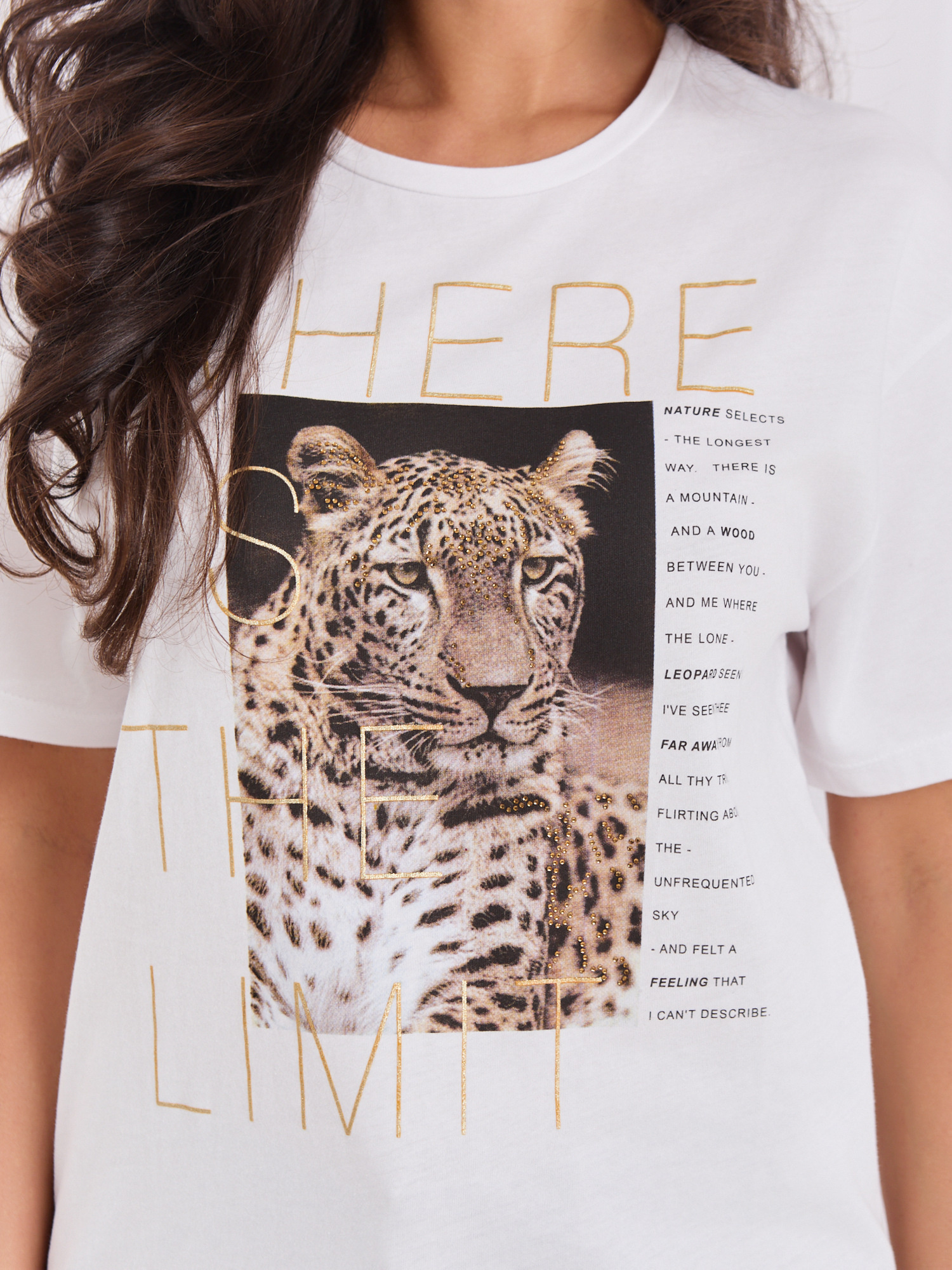 Biały t-shirt z bawełny Leslie