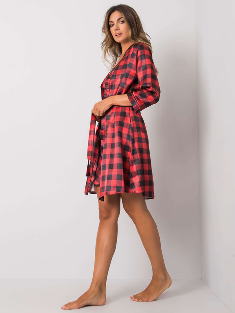 Czarno-czerwony komplet do spania w kratkę