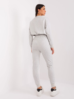 Hurt Jasnoszary casualowy komplet z bluzą z kolorowym napisem