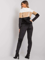 Czarno-biały komplet welurowy ze spodniami Dilva RUE PARIS