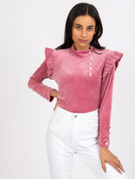 Rosa Samtbluse Damen Capri.
