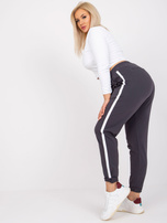Grafitowe spodnie dresowe plus size damskie Kairi