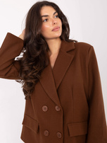 Jasnobrązowy krótki płaszcz z kołnierzem RUE PARIS