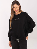 Czarna damska bluza ze ściągaczem na dole