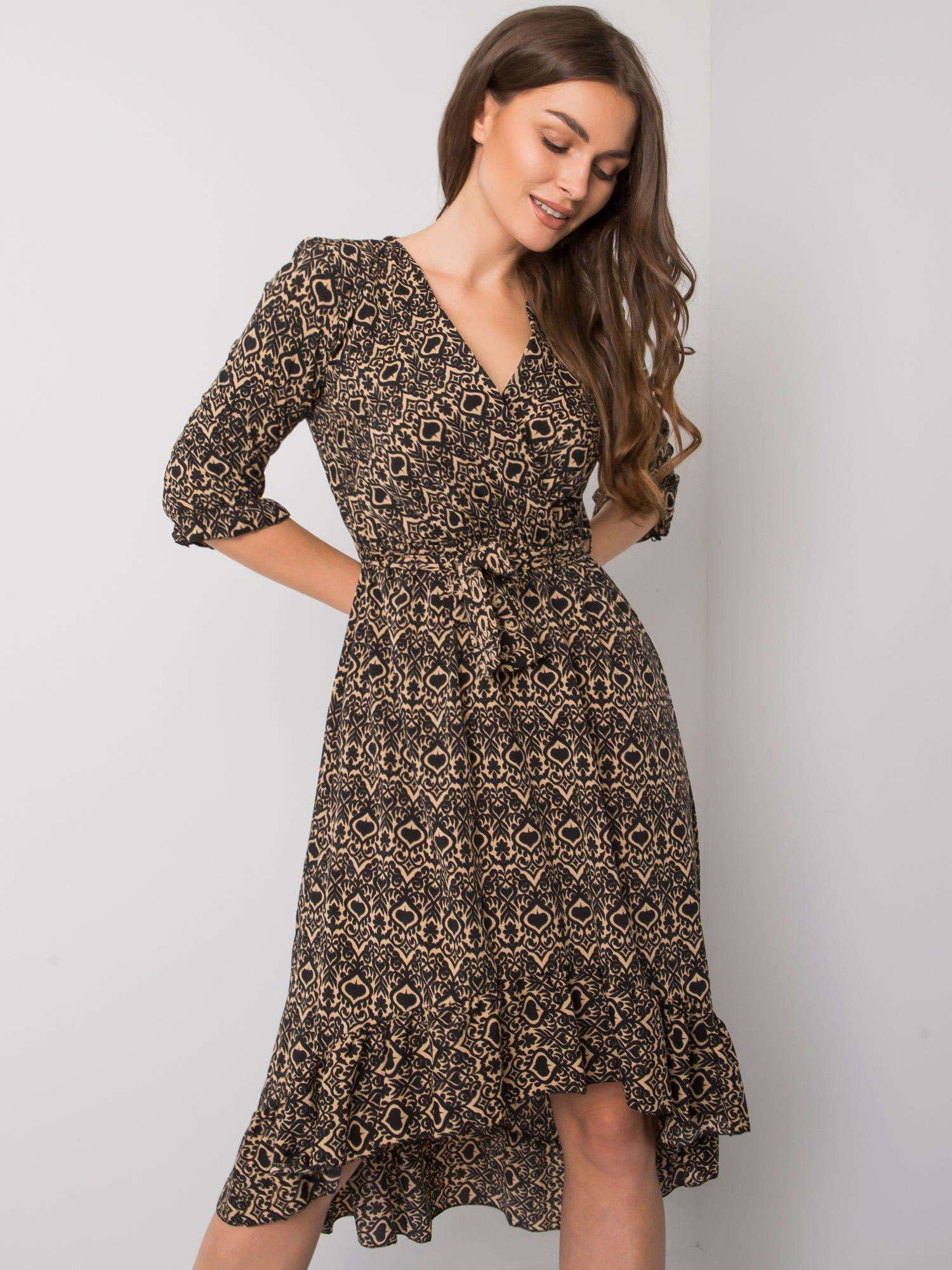 Schwarzes asymmetrisches Kleid Maiana.