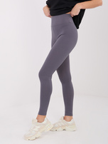 Grafitowe sportowe legginsy w prążek