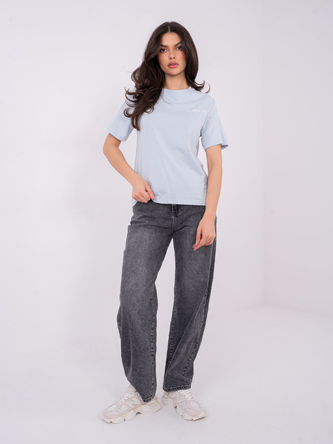 Jasnoniebieski t-shirt z nadrukiem na plecach SUBLEVEL