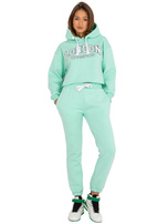 Minzfarbener Hoodie-Set mit hohem Bund Laraina.