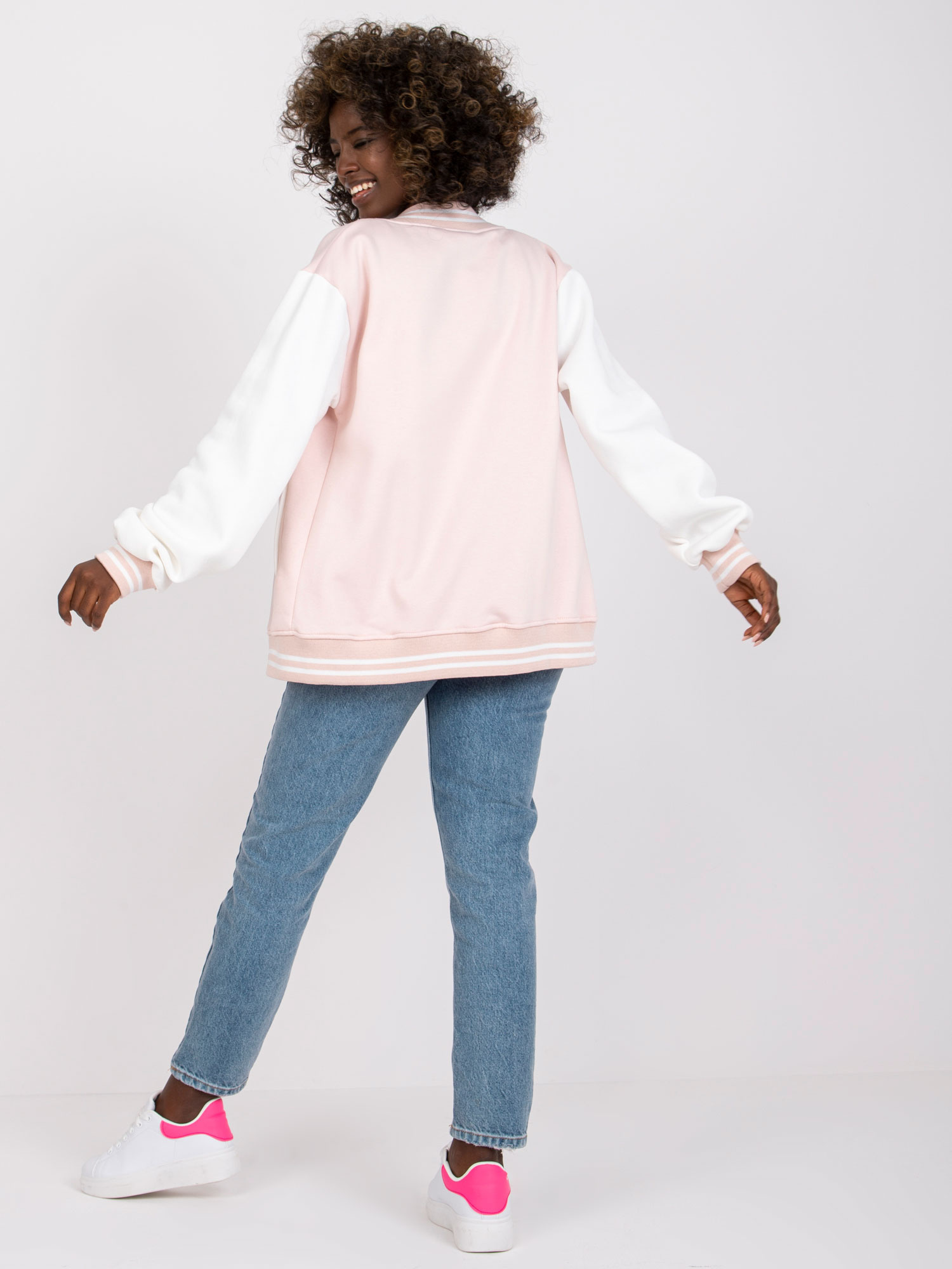 Helle rosa Sweat-Bomberjacke Palma.