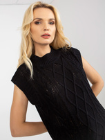 Hurt Czarna kamizelka dzianinowa w warkocze SUBLEVEL   