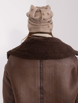 Hurt Ciemnobeżowa czapka dzianinowa beanie