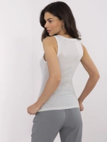 Szary damski top z okrągłym dekoltem 