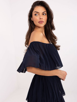 Granatowa warstwowa sukienka hiszpanka OCH BELLA 