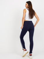 Hurt Granatowe dresowe spodnie basic z lampasami RUE PARIS