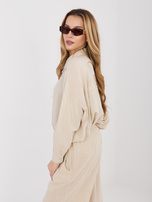 Beżowa damska koszula z wiązaniami na plecach 