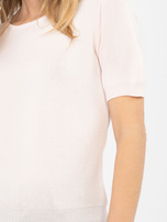 Jasnoróżowy sweter w jednolitym kolorze