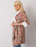 Bordowy wzorzysty płaszcz damski Aggie