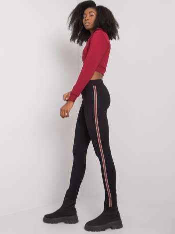 Czarne damskie legginsy z bawełny Jianna RUE PARIS 