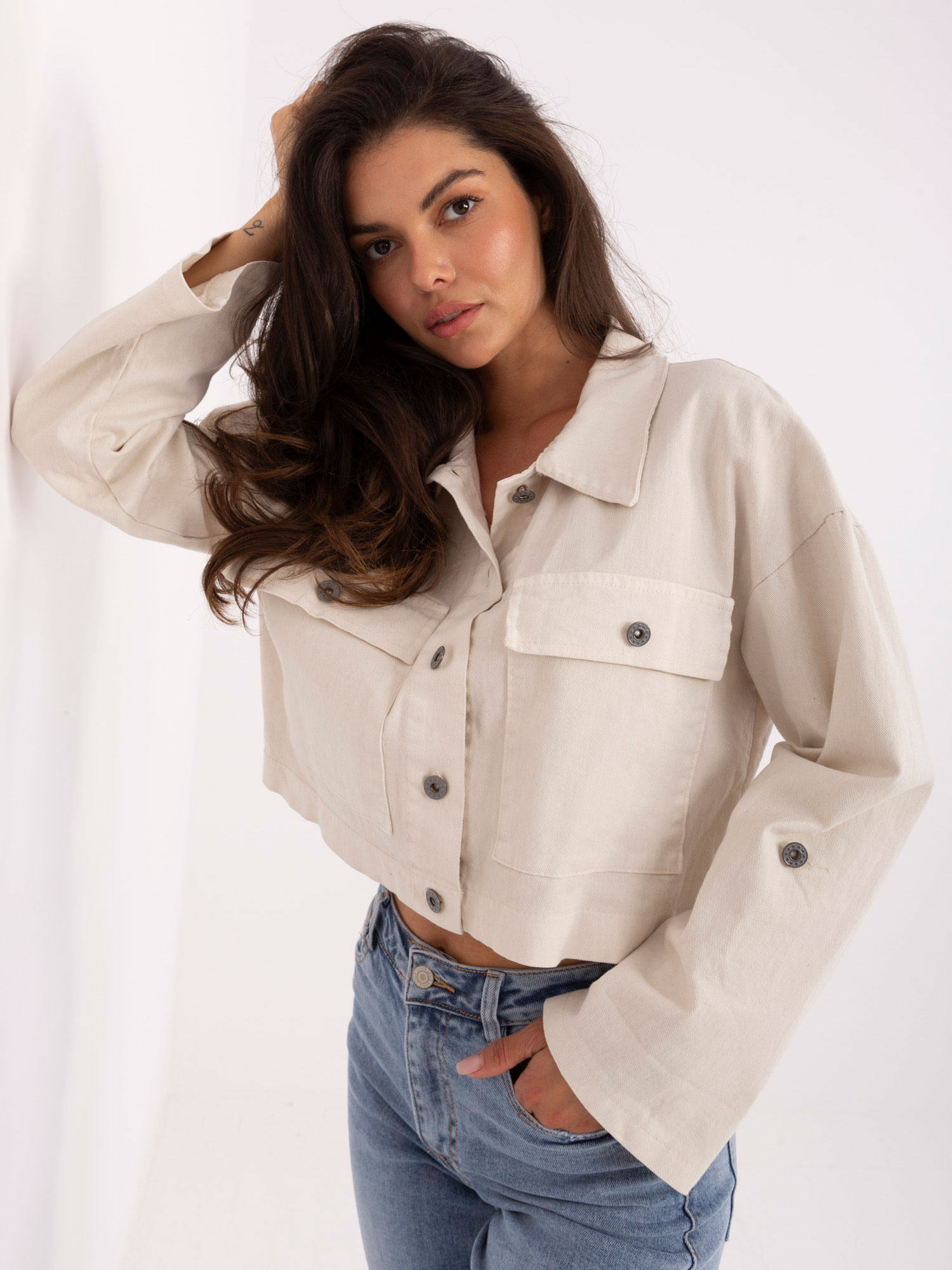 Svetlo bežna kratka jeans jakna RUE PARIS.